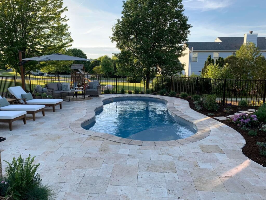 River Pool's C series Inground Fiberglass Swimming Pool installed by Lake Geneva Pool and Spa