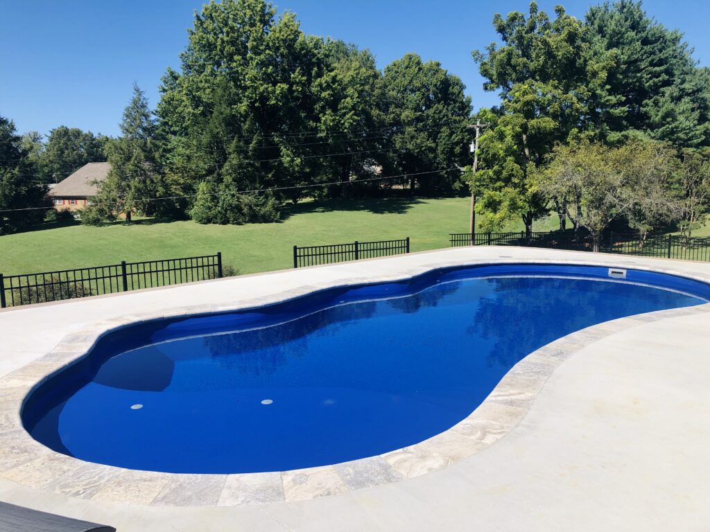 River Pool's I30 Inground fiberglass swimming pool installed by Lake Geneva Pool and Spa