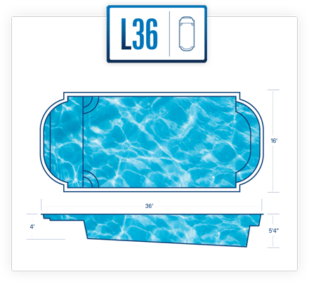 River Pool's L36 Roman Inground fiberglass swimming pool installed by Lake Geneva Pool and Spa