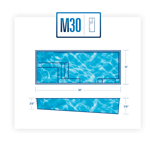 River Pool's M30 Inground fiberglass swimming pool installed by Lake Geneva Pool and Spa