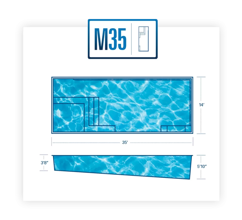 River Pool's M35 Inground fiberglass swimming pool installed by Lake Geneva Pool and Spa