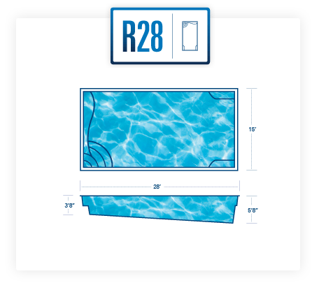 River Pool's R28 Inground fiberglass swimming pool installed by Lake Geneva Pool and Spa