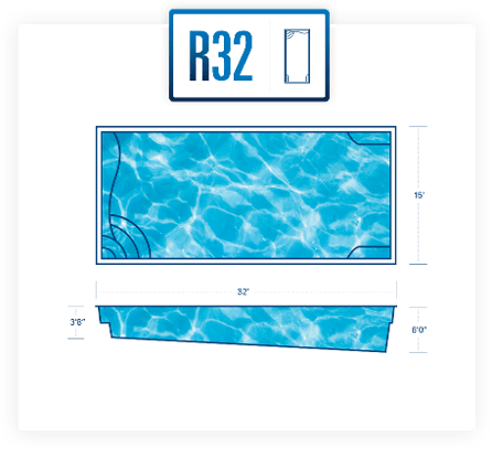 River Pool's R32 Inground fiberglass swimming pool installed by Lake Geneva Pool and Spa