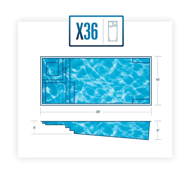 River Pool's X36 Inground fiberglass swimming pool installed by Lake Geneva Pool and Spa