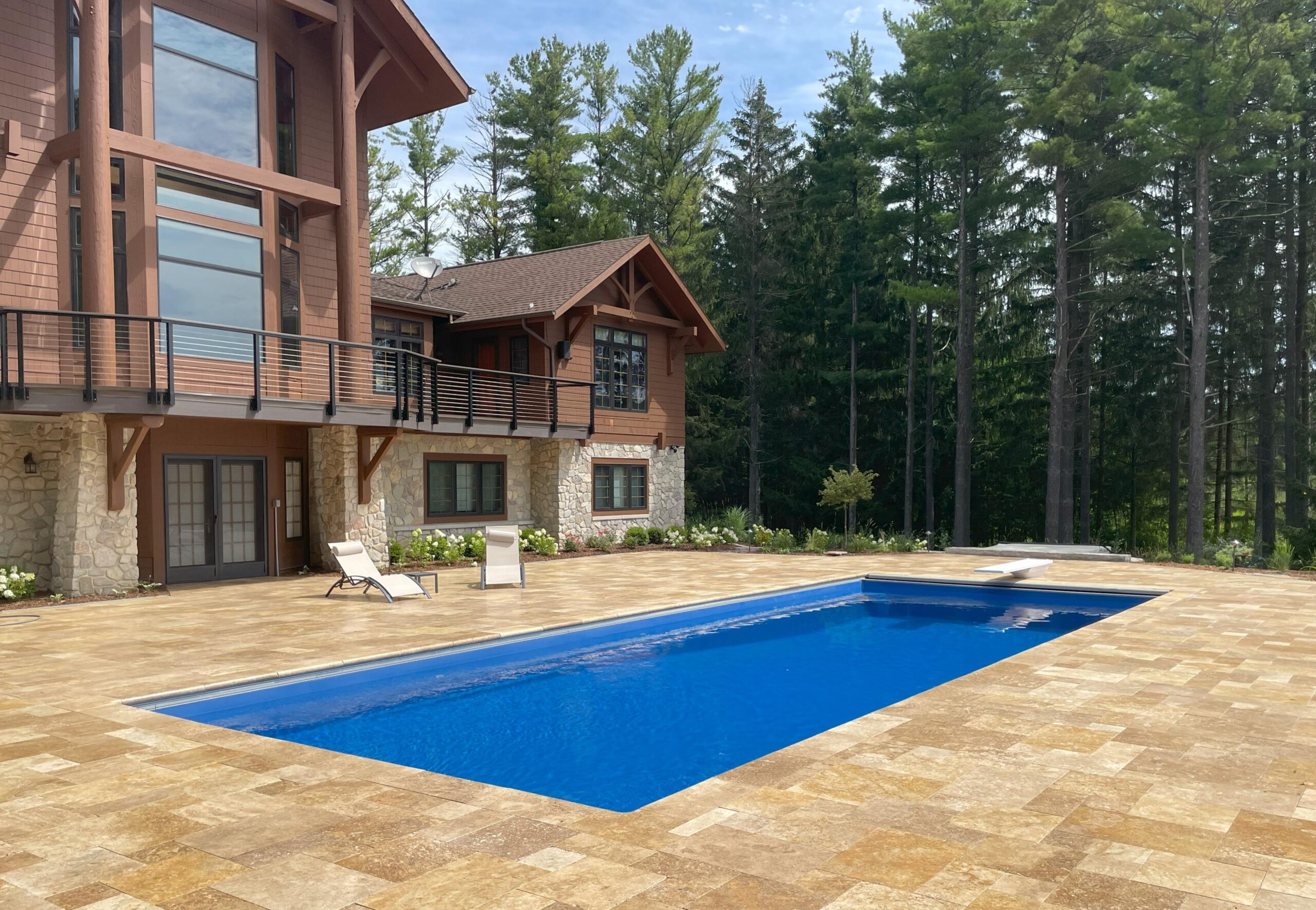 Lake Geneva Pool and Spa T40 In-ground Fiberglass swimming pool. Sussex WI