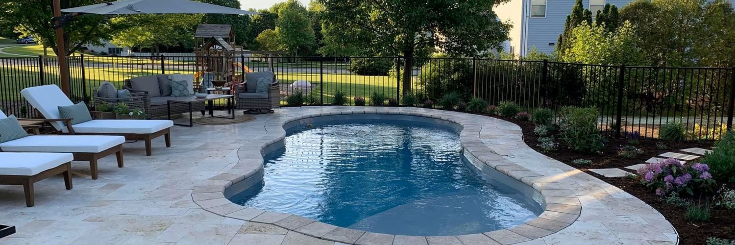 River Pool's C series Inground Fiberglass Swimming Pool installed by Lake Geneva Pool and Spa